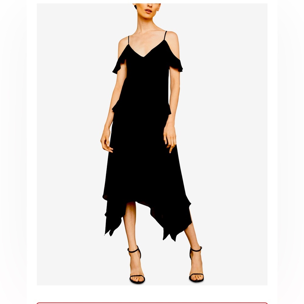 BCBGMAXAZRIA NWT Black Lissa Asymmetrical Slip Maxi Dress Size S